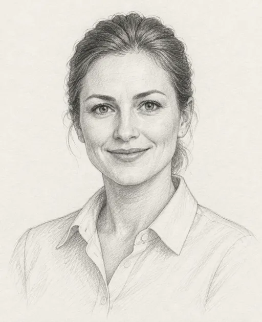 Graphite sketch portrait of Mila K.