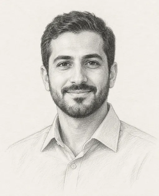 Graphite sketch portrait of Omar H.